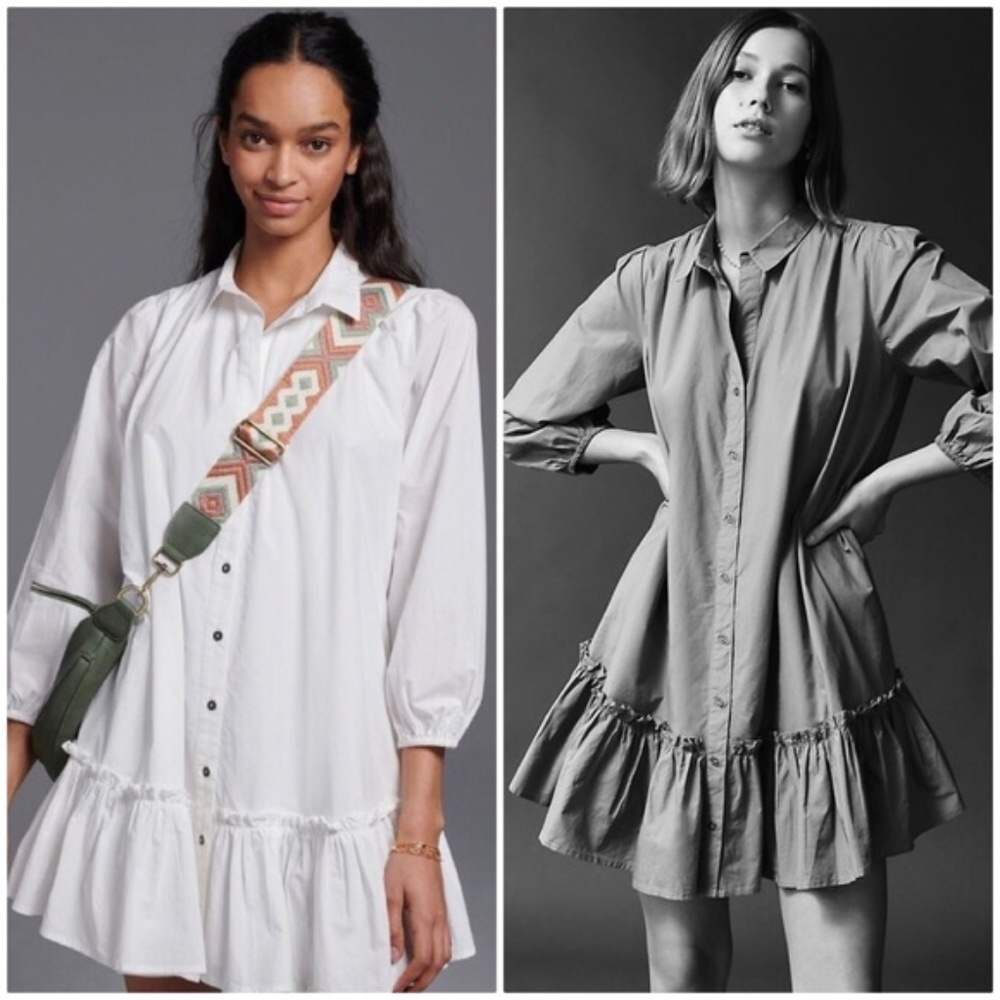 NWT Anthropologie Boho Tunic Mini Dress White M
